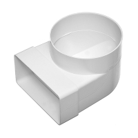 Переход пластиковый угловой плоский/круглый канал ЭРА 620СК16КП