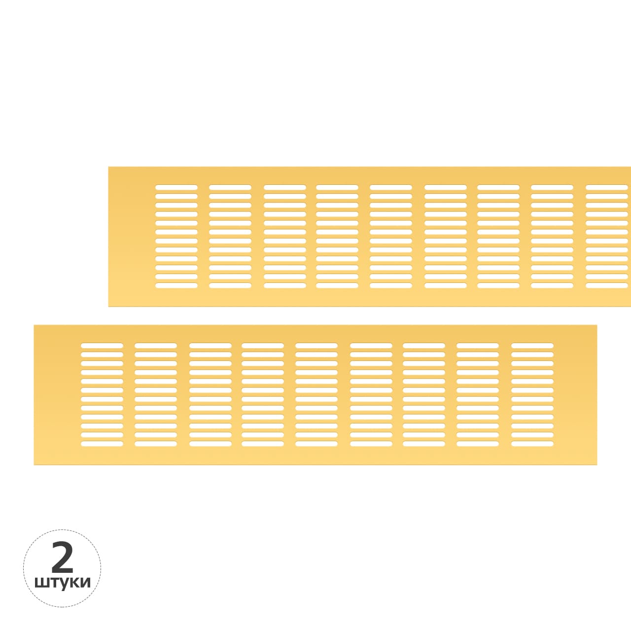 Вентиляционная решетка Благовест 100x400, золото (2шт.)