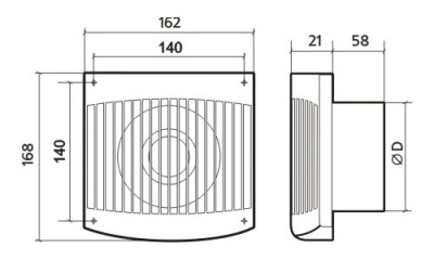 Вентилятор накладной ЭРА COMFORT 4-01 с выключателем